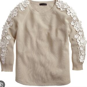 J.Crew floral applique sleeve M